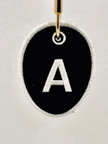 Custom Embroidered BagTag Black/White Letters A-Z 1pc