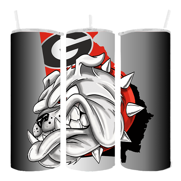 GEORGIA BULLDOG DESIGN 20 OZ. DRINK TUMBLER SUBLIMATION STAINLESS STEEL