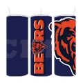 CHICAGO BEARS DESIGN 20 OZ. DRINK TUMBLER SUBLIMATION STAINLESS STEEL