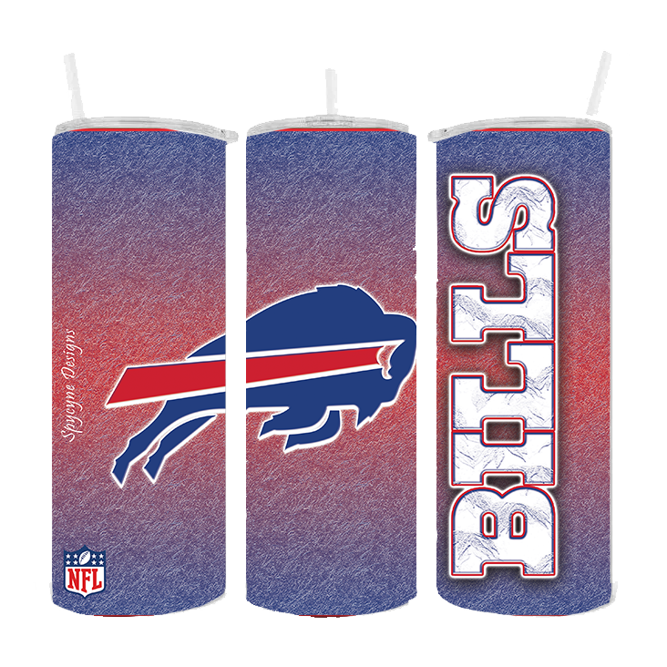 BUFFALO BILLS DESIGN 20 OZ. DRINK TUMBLER SUBLIMATION STAINLESS STEEL