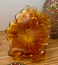 Handmade Yellow Gold Resin Coaster Set and Holder– Set of 4