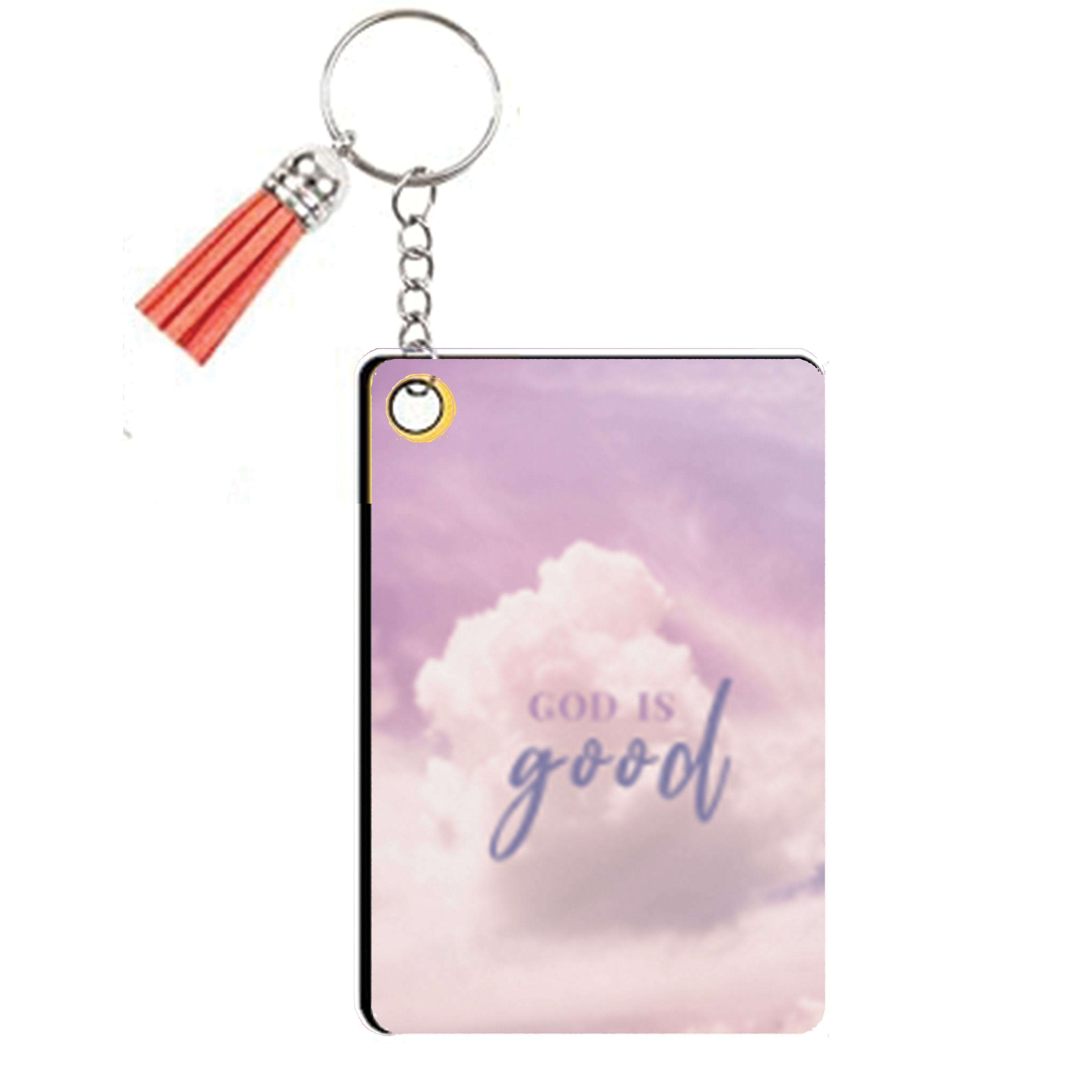 GOD is Good Purple Keychain with Tassel Accessories 2pc