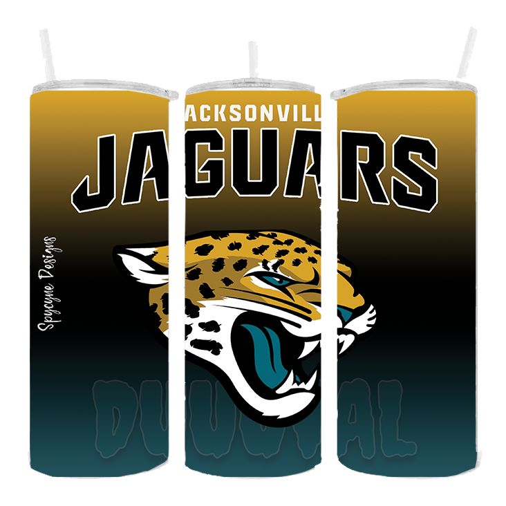 JACKSONVILLE JAGUARS DESIGN 20 OZ. DRINK TUMBLER SUBLIMATION STAINLESS STEEL