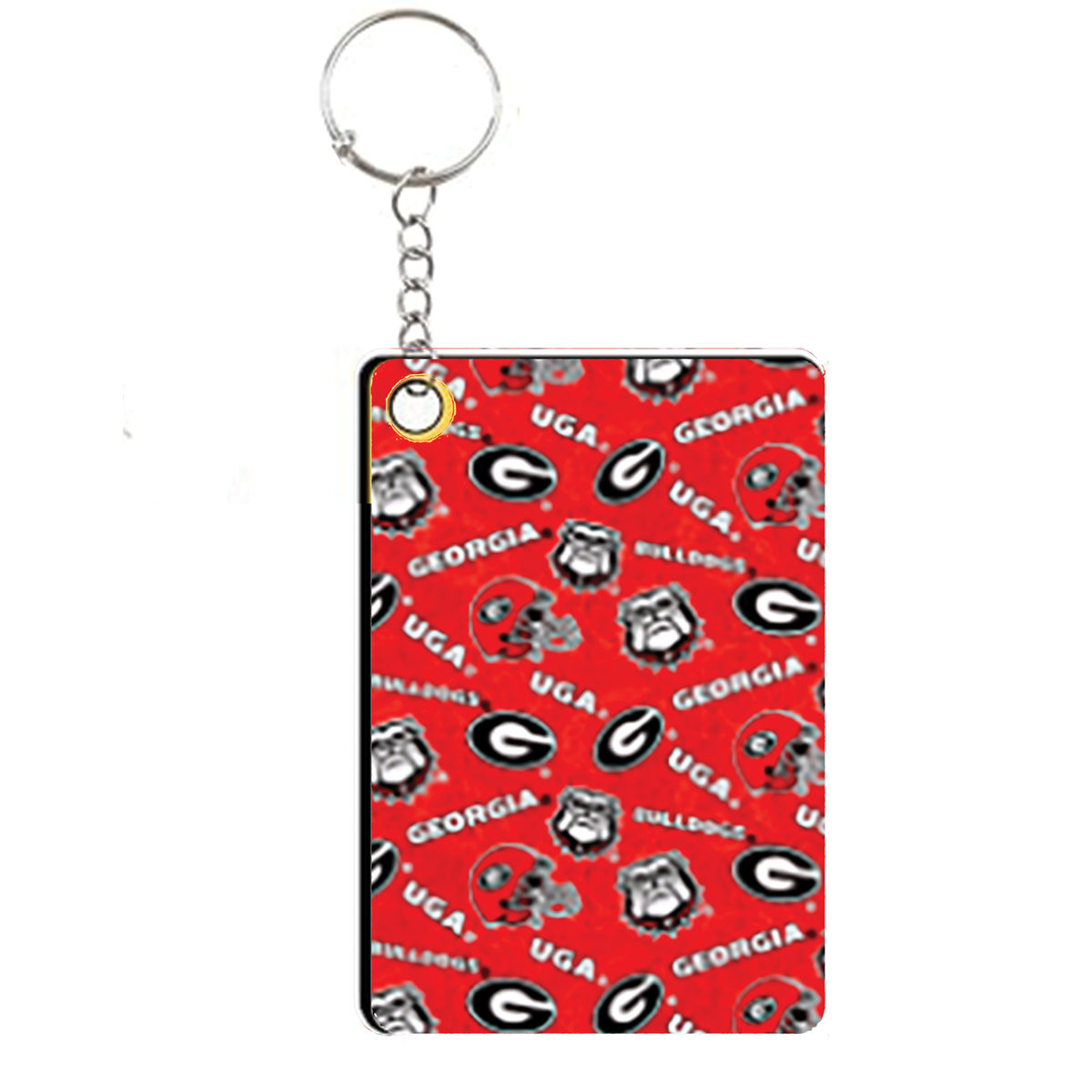 Georgia Bulldogs UGA Pattern Design Red KeyChain 1PC