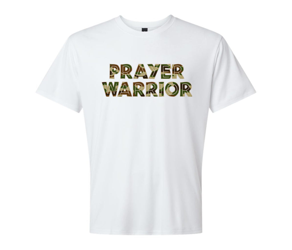 Prayer Warrior Camo Design DTF Custom Printed TShirt Short Sleeve
