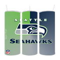 SEATTLE SEAHAWKS DESIGN 20 OZ. DRINK TUMBLER SUBLIMATION STAINLESS STEEL
