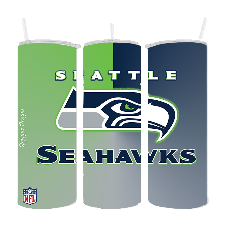 SEATTLE SEAHAWKS DESIGN 20 OZ. DRINK TUMBLER SUBLIMATION STAINLESS STEEL