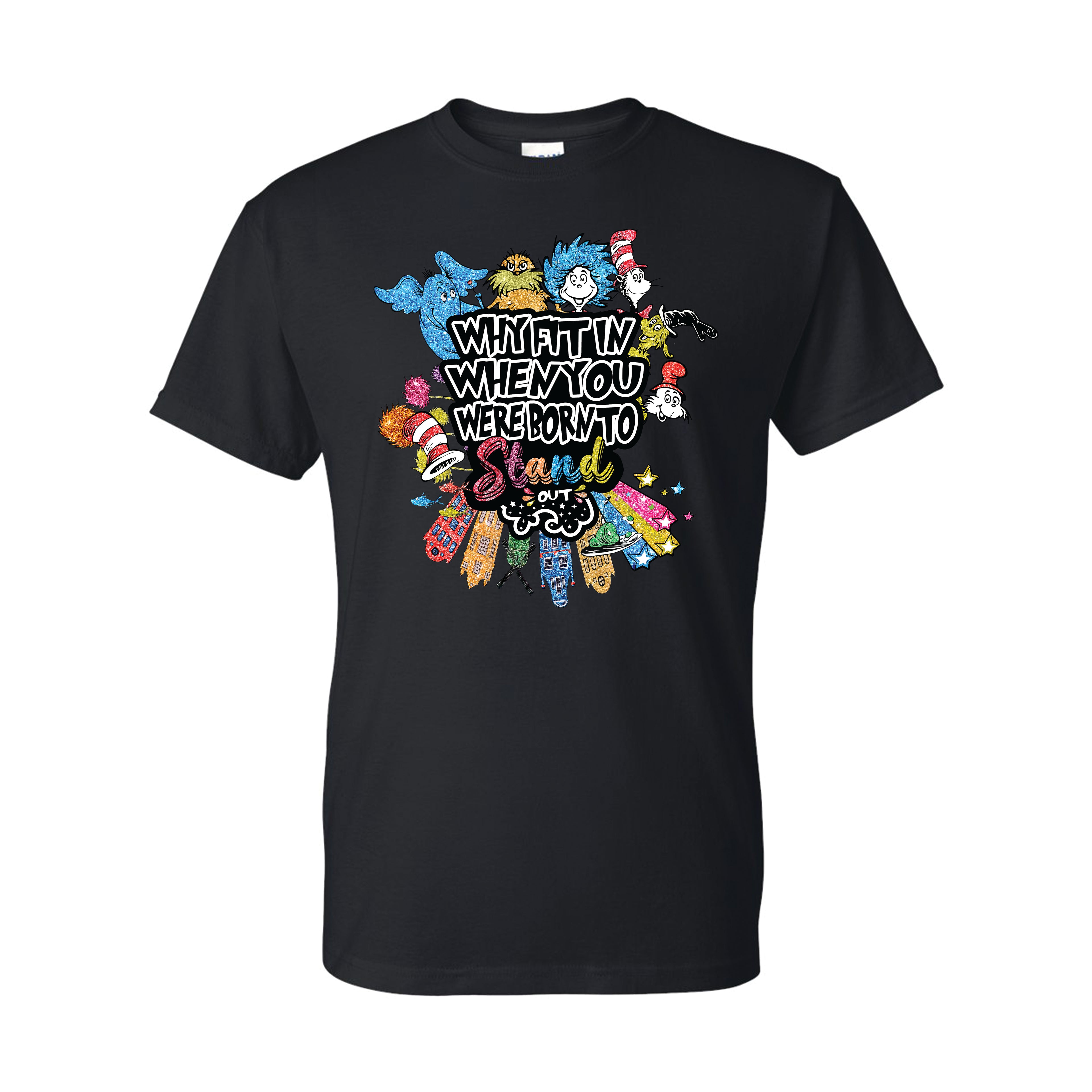 Dr. Seuss Design Stand Out DTF Graphic Tee Short Sleeve Adult/Kid