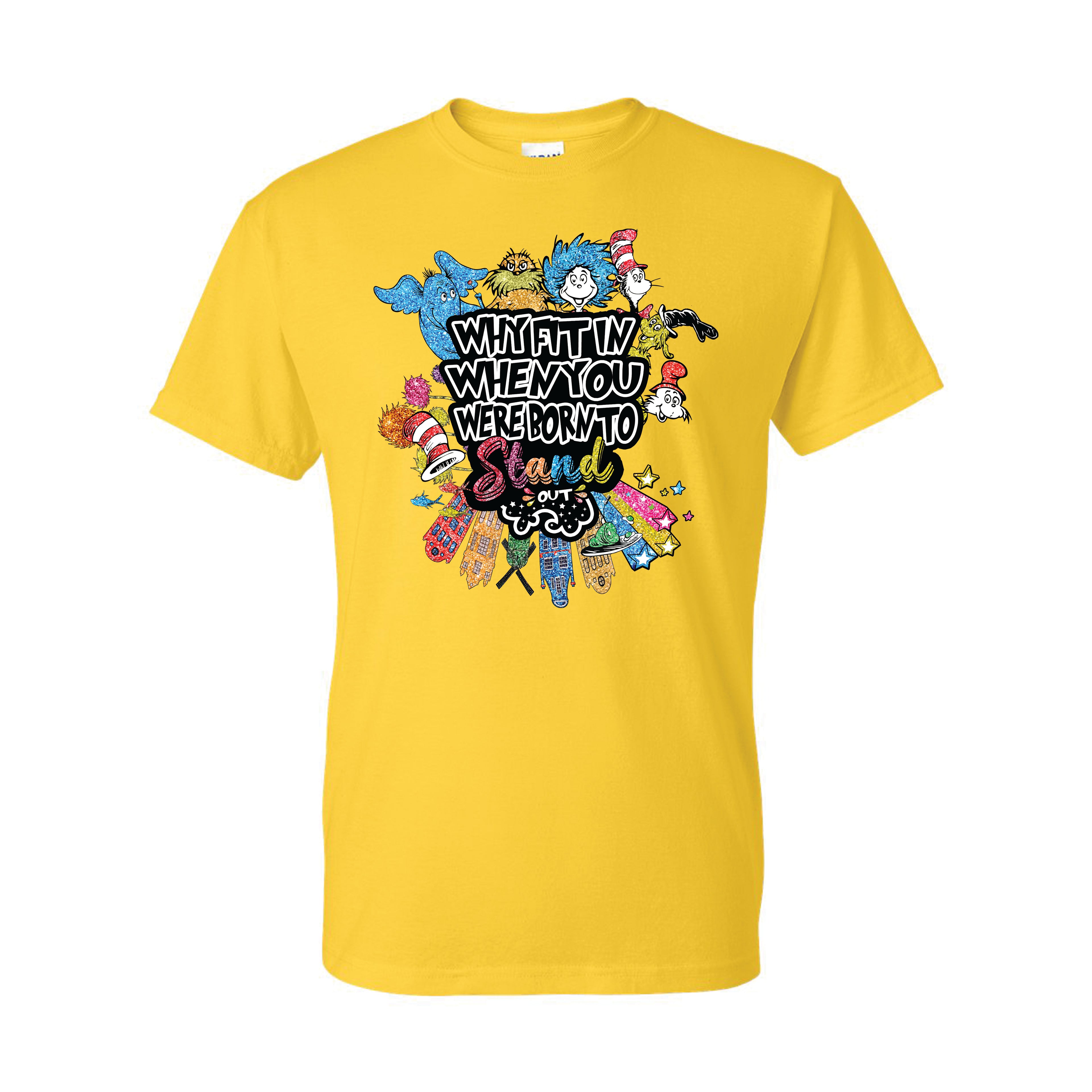 Dr. Seuss Design Stand Out DTF Graphic Tee Short Sleeve Adult/Kid