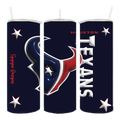 HOUSTON TEXANS DESIGN 20 OZ. DRINK TUMBLER SUBLIMATION STAINLESS STEEL