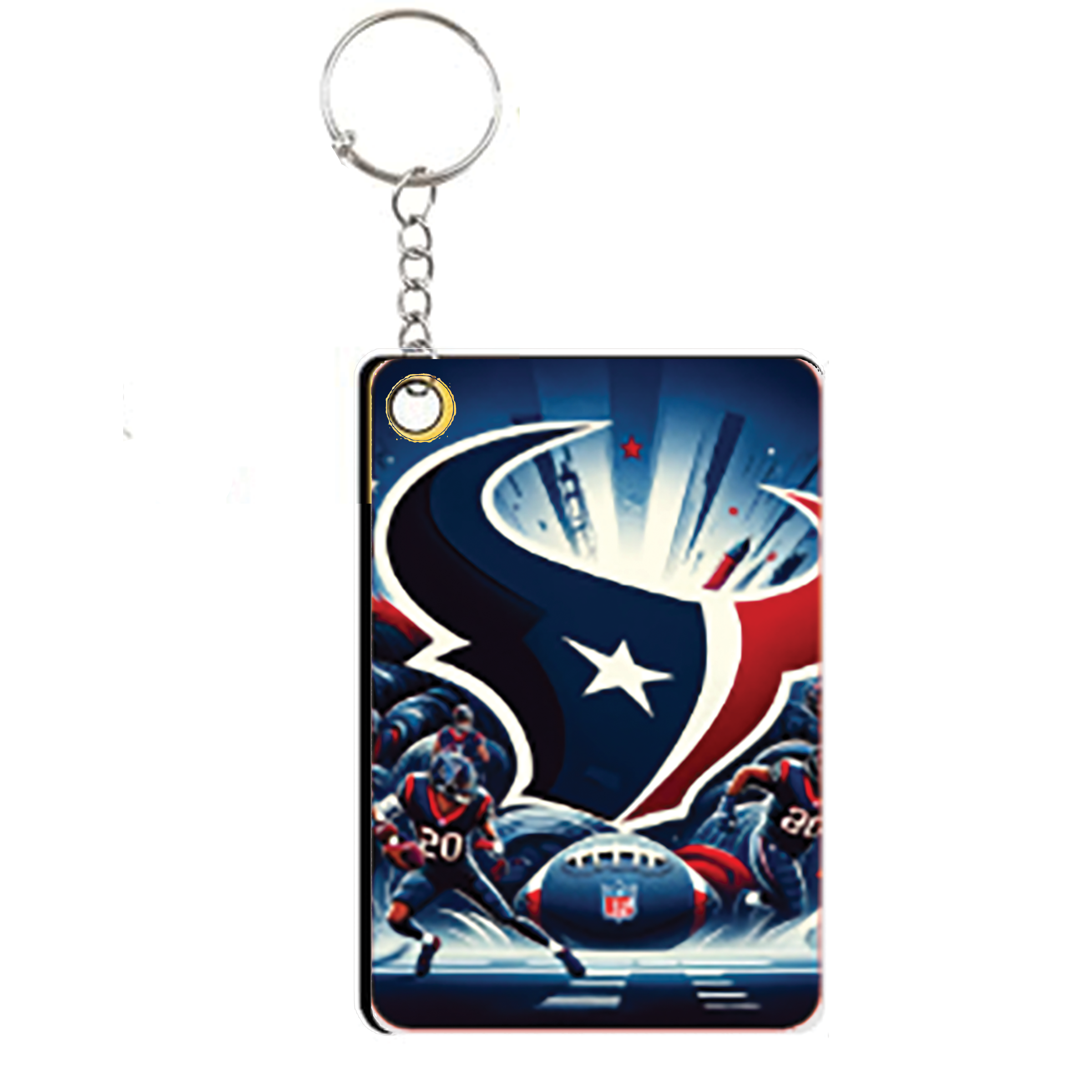 Houston Texans FootBall Logo Blue Keychain Accessories 1pc