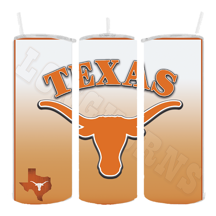 TEXAS LONGHORNS DESIGN 20 OZ. DRINK TUMBLER SUBLIMATION STAINLESS STEEL